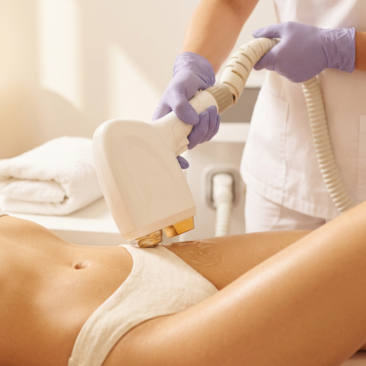 Laser-Haarentfernung Intimbereich (groß) für Damen in Baar mit moderner Lasertechnologie.