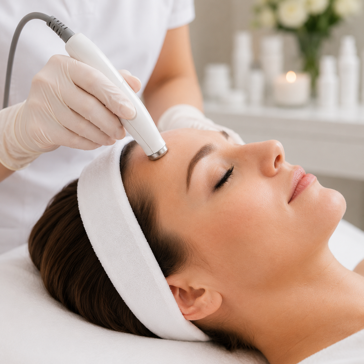 Professionelle Mikrodermabrasion Behandlung in Baar zur sanften Hauterneuerung, Verfeinerung der Poren und Verbesserung des Hautbildes.