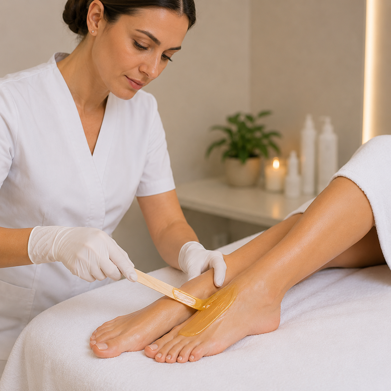 Professionelles Sugaring der Füße in Baar, Zug. Sanfte Haarentfernung mit natürlicher Zuckerpaste für glatte und gepflegte Haut.