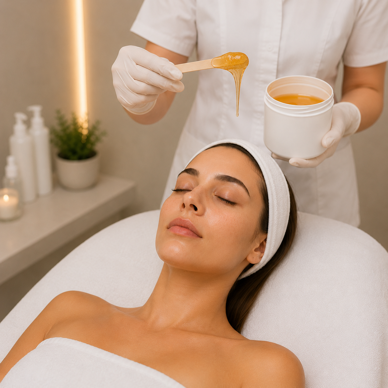 Professionelles Sugaring Gesicht Komplett in Baar mit sanfter Zuckerpaste zur präzisen Entfernung unerwünschter Gesichtshaare für ein glattes und gepflegtes Hautbild.